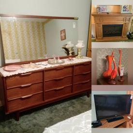 MaxSold Auction: This online auction features a Fireplace, Chinaware, Glassware, Figurines, Pottery, LG TV, Sentry Floor Safe, Heirloom Cesar Chests, Hedge Trimmers, Tools, Bench Grinder and much more!