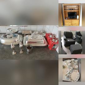 MaxSold Auction: This online auction features house decors, figurines, serving ware plate sets, teacups, clocks, house appliances, electronics, coffee tables, fridge and freezer, sofa, plants, TV, dresser, dining table, chairs and much more!