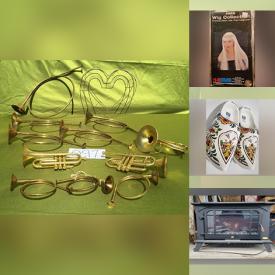 MaxSold Auction: This online auction features items such as jewelry, Decorative Trumpets & Horns, Brass Candle Stick Holders, Electric Heater, A crystal tiara, Grandfather clock, Projector Screen, Vintage Estate Fountain Pens, Long blond wig, wooden shoes, Aladdin's lamps and much more!