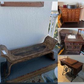 MaxSold Auction: This online auction features furniture such as side tables, dining room chairs, dining table, Hammary side tables, apothecary cabinet, benches and more, faux plants, decor, clocks, CDs, rugs, home items, tools, board games and much more!