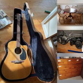 MaxSold Auction: This online auction features an acoustic guitar, shelves, bookcases, books, bikes, amplifier, Nikon cameras, computer accessories, VCR, CDs, furniture, wall art, side tables, yard tools, kitchenware, china, copper fountain, quilts and much more.