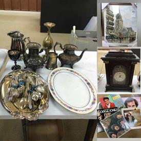 MaxSold Auction: This online auction features wall decors, prints, puzzles, Tins, Porcelain Doll, Vases and Potpourri, cameras, silver-plates, shoes, electronics, TV, tools and much more