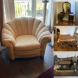 MaxSold Auction: This online auction features Original Clamshell Couch & Chair, Antique Sewing Machines, Autoharp, Bedroom Wardrobe, Blanket Box, Antique Vanity, Stackable Washer/Dryer and much more!