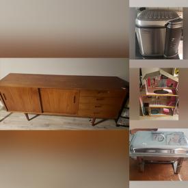 MaxSold Auction: This online auction features kids chairs, vintage wood dresser, wood shelves, Homedicure spa, kitchenware, small kitchen appliances, kids toys, DVDs, sporting equipment, decor, greek plate, coins, accessories, rock tumbler, books, hand tools, Skilsaw, sleeping bags and more!