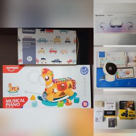 MaxSold Auction: This online auction features NIB items such as Oculus Quest 2 VR Goggles, Ring Light, Video Game System, Massagers, Video Baby Monitor, Tablets, Video Glasses, Heated Socks, Beauty Appliances, Kids Toys. Gaming Gear, Foldable Piano and much more!