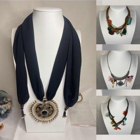 MaxSold Auction: This online auction features a variety of beautiful handmade shawl necklaces of all colors and designs.