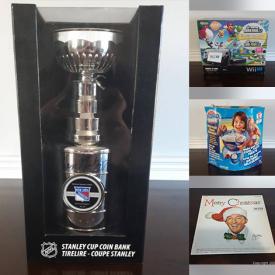 MaxSold Auction: This online auction features Wayne Gretzky autographed Stanley cup, new Wii U console with games, NHL trading cards, small kitchen appliances, new kitchenware, lamps, Christmas decor, album records, DVDs, new NHL mini sticks and much more!