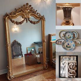 MaxSold Auction: This online auction features Gold Gilded Mirror, Oil Painting, Antique gold leaf wooden Candle sconces, table lamps, Dinner plates, Yamaha PSR-310, Keyboard and stand, Hand-painted cameos, Canon S400 Camera, Musical Angel Ornament, Burgundy Cone Trees and much more!