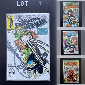 MaxSold Auction: This online auction features Marvel comic books from Spiderman, Avengers, X-Men, Vintage Green Lantern first issue, Wolverine Young readers novel, Vintage Iron man comic, sealed Superman comic book, Vintage Batman first issue and much more!