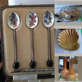 MaxSold Auction: This online auction features Chairs, Sterling Spoons, Sterling Silver + Silver Plated, Candle Sticks Copper, Scales, Decors, Soapstone, Art Books, Mirror, Glass Bowls and much more!