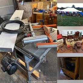 MaxSold Auction: This online auction features a Sears snowblower, small kitchen appliances, dollhouse furniture, antique cast iron heater, TV cabinet, Formica top table, pine cabinets, butane stove, extension ladder, backpack blower, tools and hardware, Eurika tent, tool drawer, carbide blades, table saw, Makita router and much more!