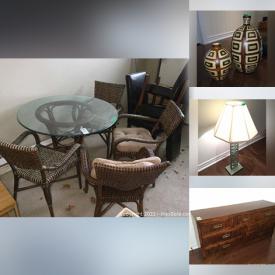 MaxSold Auction: This online auction features furniture such as chairs, dining chairs, Kaufman dresser, bench, bedframe, outdoor table set and more, rug, insulation, exercise equipment, ice melt salt, car accessories, Bridgestone tires, vacuum, linens, household items, cutlery, decor and much more!