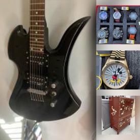 MaxSold Auction: This online auction features watches, TVs, cabinet, Kirby vacuum, Bose speakers, electric guitar, bass and much more.