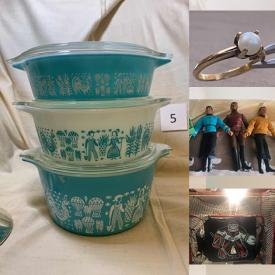 MaxSold Auction: This online auction features Costume Jewelry, Vintage Pyrex, Collectible Pencil Sharpeners, Teacup/Saucer Sets, Precious Moments, Collector Plates, Upright Piano, Art Glass, Decorative Spheres, Comics, Toys, Star Wars Collectibles, Sports Equipment and much more!