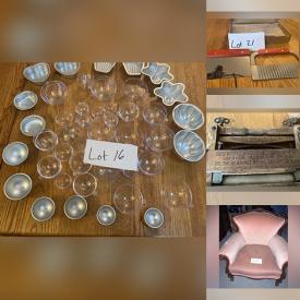 MaxSold Auction: This online auction features Silicone Moulds, Empty Make-up Containers, Wax Candle Wick, Soap & Candle Dyes, Bath Bomb Moulds, Soap Making Tools, Antique Roll Wringers, Antique Avon Beer Steins, Antique Johnny West and much more!