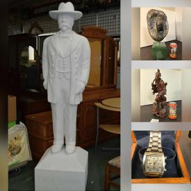 MaxSold Auction: This online auction features Asian Ceramics, Buddhas, Stone Carvings, Bronze Statues, Chinese Cherrywood Carvings, Life Size Jack Daniels, Humidor, Pipe, Sterling Silver Cases, Cast Iron Toy Bank, Chinese Carved Soapstone, Antique Bottles, Bar Fridge, Thai Mask and much more