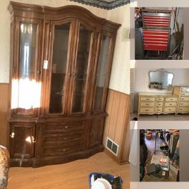 MaxSold Auction: This online auction features furniture such as a hutch, Drexel dressers, bedframe, Lane chest, side tables, Drexel china cabinet, curio, bookcases and more, Ryobi scroll saw, band saw and other tools, hardware, fishing equipment, Yardman lawnmower, Craftsman snowblower, ladders, Kodak printer, decor, coolers and jug, vintage brownie cameras, lamps, Tru-Cold upright freezer and much more!