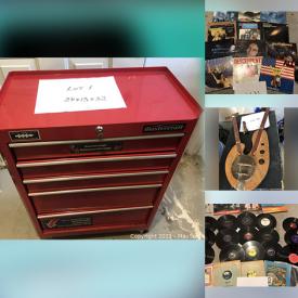 MaxSold Auction: This online auction features Metal tools cabinet, Mastercraft, Kids helmets, Bike accessories, Exercise equipment, Pillows and rugs, Hairstyling equipment with extension cords and much more.