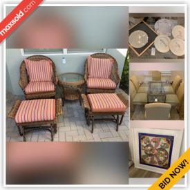 MaxSold Auction: This online auction features Decorative Plates, Decanters, small Kitchen Appliances, Area Rugs, Reclining Couch, Patio Furniture, Printer, Mink Coat, Wine Cooler and much more!