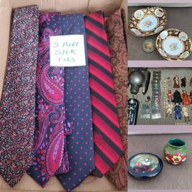 MaxSold Auction: This online auction features silverplate such as platter, covered dish, coffee set, and salt cellar, fashion such as blazers, scarves, trench coat, tuxedo, and snow pants, jewelry such as sterling earrings, rosary, necklaces, and brooches, classroom materials such as books on teaching technique, storybooks, magazines, posters, and puppets, home décor such as ceramics, glassware, vases, figurines, and carvings and much more!