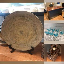 MaxSold Auction: This online auction features Glasses, Bakeware, Baskets, Decorative plate, Metal Baskets and Stands, Candle Holders, Decanters and much more!