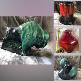 MaxSold Auction: This online auction features Blue Mountain Pottery, New Tablet Cases, Art Glass, Room Divider, TV, Costume Jewelry, Craft Supplies, Games, Aquarium, New Beauty Products, Women’s Clothing, Stained Glass Lamps, Live Plants, Vintage Glass Chinese Bonsais and much more!