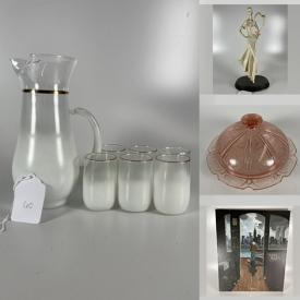 MaxSold Auction: This online auction features CorningWare, McCoy Pottery, Vintage Pyrex, Hall Pottery, Vintage Stoneware, Lladro Figurine, Art Glass, Decorative Plates, Depression Glass, Decanters, Cookie Jars, Fenton Glass, Carnival Glass, A.L. Crespo Oil Painting, Art Nouveau Sculptures and much more!