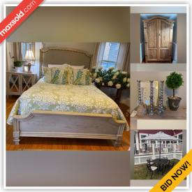 MaxSold Auction: This online auction includes Christmas decor, furniture such as antique armoire, coffee table, mosaic table, loveseat, dressers and dining table, home decor, wall art, lamps, glassware, planters, fire pit, shelving, and more!