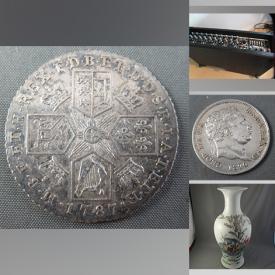 MaxSold Auction: This online auction features art such paintings and prints, coins such as 1820 silver shilling, 1787 silver shillings, and 1915 wheat cent, crystal such as jugs, vases, and Waterford glasses, collectibles such as glass doorknobs, tintypes, Yemeni Jambiya, obsolete military badges, buttons, and patches, décor such as porcelain vases, glassware, and display ceramics, musical equipment such as Yorkville duel-powered mixer, serveware such as metal pitchers, and much, much more!

