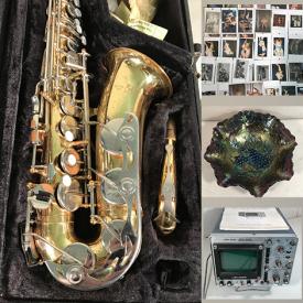 MaxSold Auction: This online auction features Vintage Vito Saxophone, Marvel comic books, trading cards, Vintage green glass tea cup, decorative plates, Vintage cash register, metal decor, wooden displays and much more!