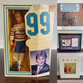 MaxSold Auction: This online auction features a Nintendo Switch Lite, Nintendo NES, Wii U, Guitar Mania, Carey Price picture, Wayne Gretzky card, records, WCW figures, Tim Hortons mini stick set, hockey puck coasters, collectible cards, binder, hinged boxes and much more!