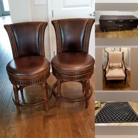 MaxSold Auction: This online auction includes furniture such as counter stools, coffee table, occasional chairs, love seats, leather recliners and more!