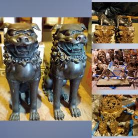 MaxSold Auction: This online auction features Bronze Foo Dogs, Gongs, Yard Tools, Cloisonne Jars, Warrior Figurines & Busts, Japanese Dolls, Vintage Lighters, Trinket Boxes, Area Rug and much more!