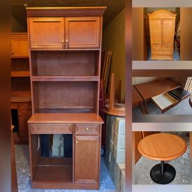 MaxSold Auction: This online auction features Entertainment Units with Mini Fridge Space, Armoires With TV Stands, Desks, Night Tables, Round Tables, Headboards, New Mexican Table Cookbooks, Hotel Wall Art, Mirrors and much more!