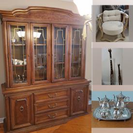 MaxSold Auction: This online auction features a Hexagon end table, armchairs, dressers, sewing machine, bathroom decor, dehumidifier, Crystal stemware, gardening tools and much more!