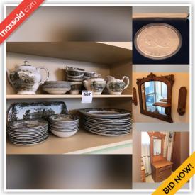MaxSold Auction: This online auction features assorted coin, Silver Coins, Mirror, Fan, Tables, Double Bed, art frames, lamps, rugs, costume jewelry, dresser, Printer Stand, Office Supplies, record albums, coffee table, sofa, Books, vintage items and much more!