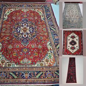 MaxSold Auction: This online auction features Persian Rugs made in Isfahan, Mashhad, Tabriz, Kashan, Zanjan, Baluchi, Hamedan, Kolyaie, Turkmenistan, and More.