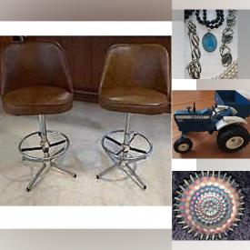 MaxSold Auction: This online auction features a guitar, Vintage drop leaf table, Mid Century Table, clambake cooker, Welbilt Bread Machine, electric wok, cane arm chair, Syroco gold mirror, yellow and rose tea set, Crystal chandelier candlesticks holders and much more!