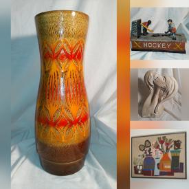 MaxSold Auction: This online auction features Vintage Pyrex, Blue Mountain Pottery, Colored Glass Window Balls, Teak Wood Architectural Mirror, Inuit Soapstones, Art Glass, Vintage Banks, MCM Vintage Candleholder, Vintage Cookie Jars, Vintage Tall Ashtray, Stained Glass Wall Clock, Antique Persian Rug, Lego Sets, Quilts and much more!