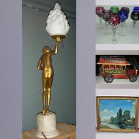 MaxSold Auction: This online auction features Art Deco Table Lamps, Carved Soapstone, Andre Lapine Painting, Stained Glass Table Lamp, Art Glass, Ernst Havlicek Watercolour, Antique Carved Rosewood, Vintage Inuit Doll, Vintage German Beer Stein, Beswick Beatrix Potter Figurines and much more!
