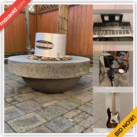 MaxSold Auction: This online auction features Firepit, BBQ Grill, Stereo Components, Fountain, Treadmill, Storage Bench, Cast Stone Plaques, Yamaha Keyboard & Electric Drums, Mini Fridge, Percussion Drums, TV, Amps, Guitars and much more!