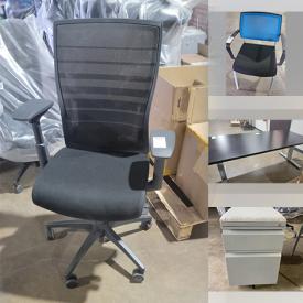 MaxSold Auction: This online auction features electric adjustable desks, office chairs, armchairs, file cabinets, modular power track units, wiring system frames and much more!