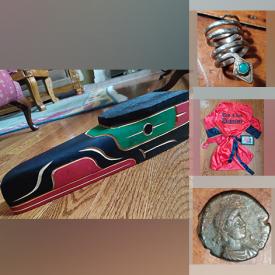 MaxSold Auction: This online auction features Vintage Items such as Bronze Chinese Three Legged Vessel, Pocket Watch, Cloisonne Container, Sterling Silver Ring, Wood Carved Mask, Coins, Jewelry, Bossons Heads, First Nations Art, Alcatraz Memorabilia, Comics, Mickey Mouse Watch, Art Glass Lamp Shades and much more!