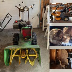 MaxSold Auction: This online auction features traps, plant pots, shop vac, lawnmower, Stihl tiller, John Deere snowblower, Rally Roper tiller, Club Cadet lawnmower, Christmas decor, wicker chairs, hardware, Homelite generator, log splitter, picture and clock, tools, barrels, bicycles, toolbox, wine press, wheelbarrow and much more!