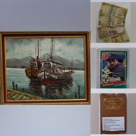 MaxSold Auction: This online auction features a variety of paintings, postcards, old money, coins, stamps, prints, books and much more!