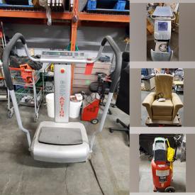 MaxSold Auction: This Commercial Liquidation Online Auction features Tires, Filing Cabinets, Office Desk, LED Signs, Massage Tables, Air Compressor, Anti-Cellulite Machine, Criojet Air Mini, Electric Lift & Wheelchair, TV, Printer and much more!