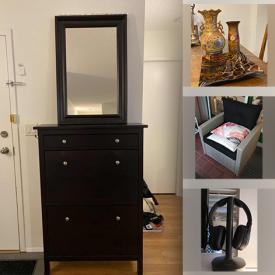 MaxSold Auction: This online auction features Shoe Cabinet and Mirror, Wall Art, Candles, Glassware, Shelf units, Samsung Television, Mugs and holders, Robot Vacuum, Folding Sofa, Coffee table, Portable air conditioner and much more!