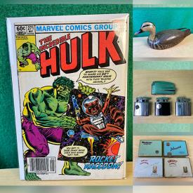 MaxSold Auction: This online auction features Comics, Vintage Radio, Vintage Duck Decoy, Vintage Marbles, Antique Jewelry, Vintage Lighters, Vintage Children's Books and much more!