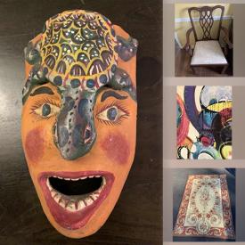 MaxSold Auction: This online auction features Victorian Commode, Antique Mirrors, Chippendale Chairs, Mark Rothko Print, Abstract Print, Oriental Style Rug, African Mask, Golf Clubs, Sectional Couch and much more!