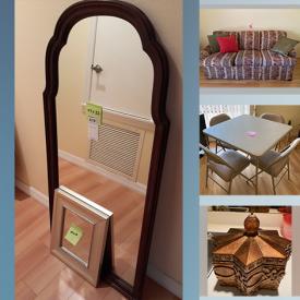 MaxSold Auction: This online auction features Faux Plants, Mirrors, Flower Print Sofa Bed, Folding Card Table And Chairs, Entertainment Stand, Nightstand & Lamp, Vintage Queen Head Board, Wicker Chest And Baskets, Chocolate Fondue Fountain and much more!